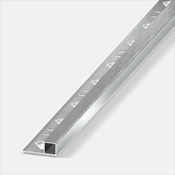 Alferquad Quadratprofil Aluminium Chrom eloxiert gebürstet Länge 2,5m 