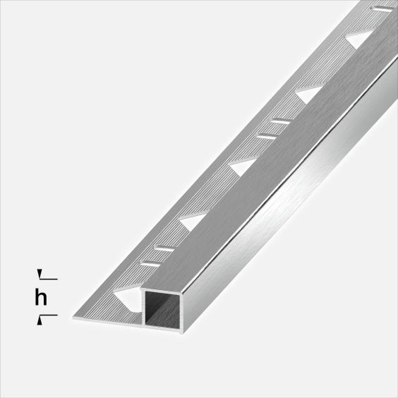 Alferquad Quadratprofil Aluminium Chrom eloxiert gebürstet Länge 2,5m 