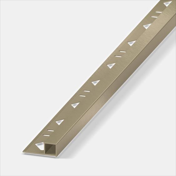 Alferquad Quadratprofil Aluminium Titan eloxiert Kreuzschliff Länge 2,5m 10 mm