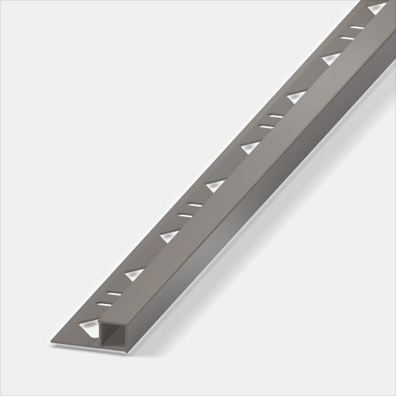 Alferquad Quadratprofil Aluminium Basalt pulverbeschichtet Länge 2,5m 11 mm