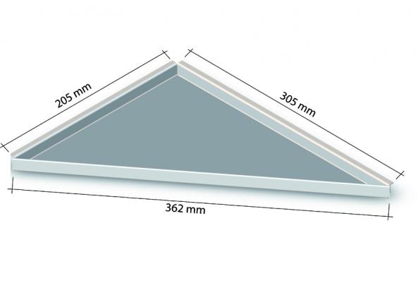 HK Edelstahl Duschablage befliesbar Dreieck nachrüstbar 205x305x362mm 