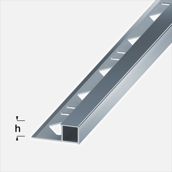 Alferquad Quadratprofil Aluminium Ice eloxiert Hochglänzend Länge 2,5m 