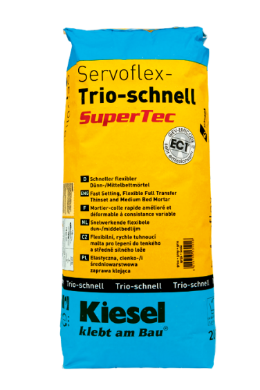 Kiesel Bauchemie Fliesenkleber Servoflex-Trio-schnell SuperTec Grau 20kg 