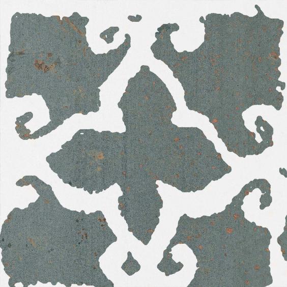 ABK Ceramiche Poetry Decor Stamp Paint Verdigris 20x20 