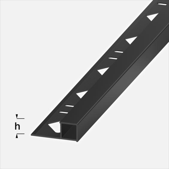 Alferquad Quadratprofil Aluminium Schwarz eloxiert Länge 2,5m 