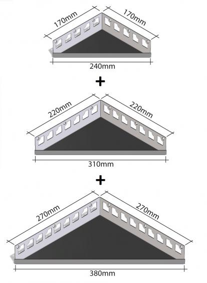 HK Edelstahl Duschablage 3er Set befliesbar Ecken 170,220,270 