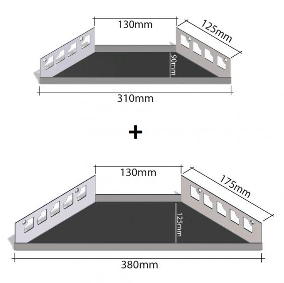 HK Edelstahl Duschablage 2er Set befliesbar Ecke 310,380 