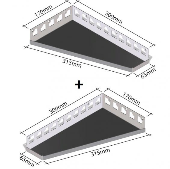 HK Edelstahl Duschablage 2er Set befliesbar Trapezförmig 430R,440L 