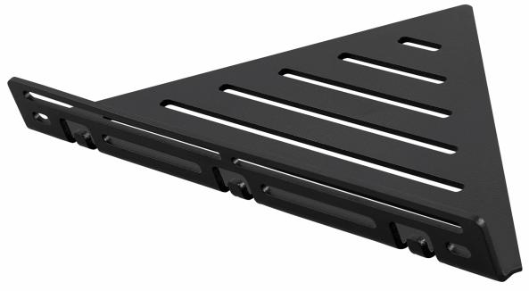 Dural Ablage TI-SHELF LINE Eckablage mit Reling  Aluminium schwarz matt 280mm 