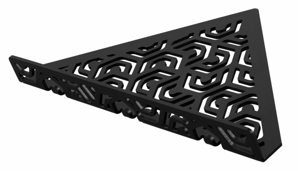 Dural Ablage TI-SHELF PENTA Eckablage mit Reling Aluminium schwarz matt 280mm 