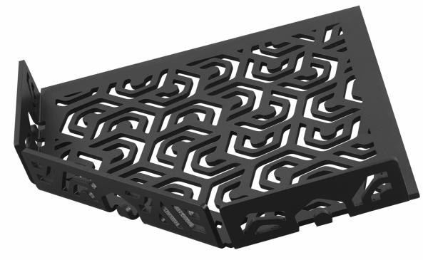 Dural Ablage TI-SHELF PENTA Fünfeckige Eckablage mit Reling Aluminium schwarz matt 