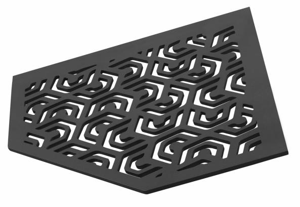 Dural Ablage TI-SHELF PENTA Fünfeckige Eckablage Aluminium schwarz matt 