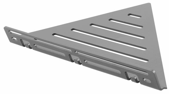 Dural Ablage TI-SHELF LINE Eckablage mit Reling Aluminium betongrau 280mm 