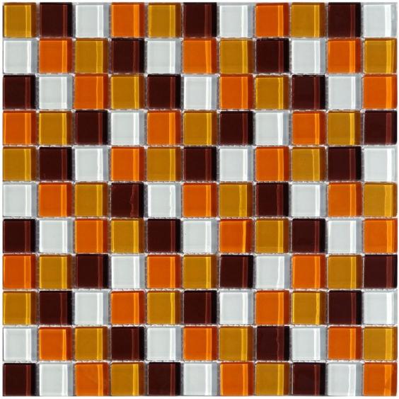 Mosaik Glas Braun Orange Mix 30x30cm 