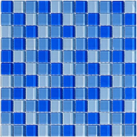 Mosaik Glas Blau Mix 30x30cm 