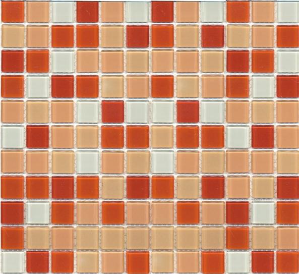 Mosaik Glas Rot Orange Mix 30x30cm 