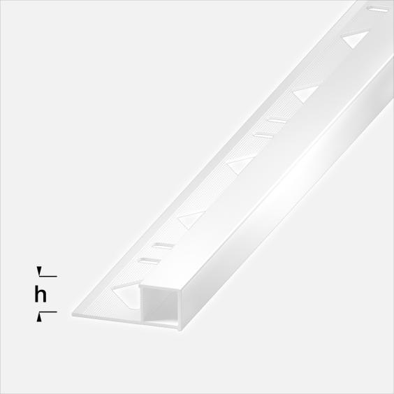 Alferquad Quadratprofil Aluminium Weiss pulverbeschichtet Länge 2,5m 